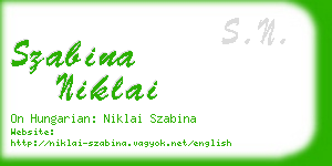 szabina niklai business card